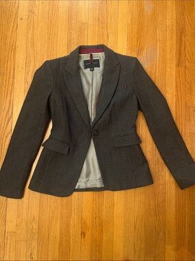 Banana Republic Dark Charcoal Single-Button Tailored Blazer